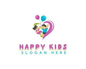 Party Balloon Children logo design