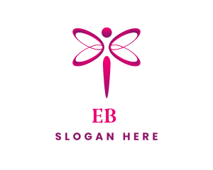 Feminine - Pink Infinity Dragonfly logo design