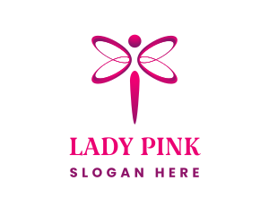 Pink Infinity Dragonfly logo design