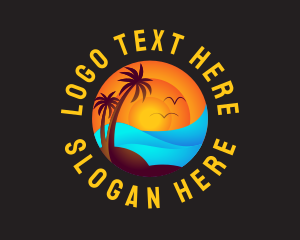 Tropical Sunset Waves Logo