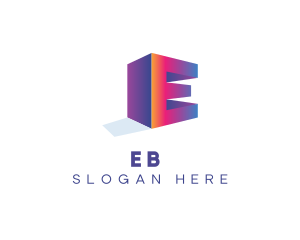 3d Letter E Company logo design