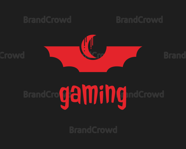 Red Bat Moon Logo