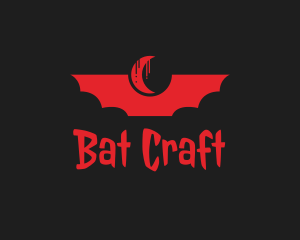 Red Bat Moon logo design