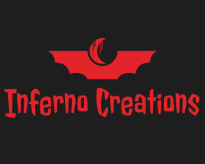 Red Bat Moon logo design