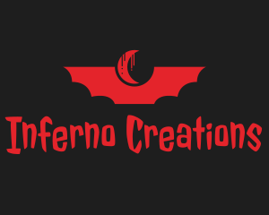 Lucifer - Red Bat Moon logo design