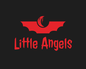 Letter Ld - Red Bat Moon logo design