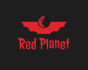 Red Bat Moon logo design