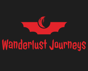 Bloody - Red Bat Moon logo design