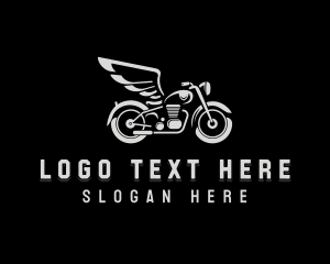 Motorcycle Gang - Rider Motorcycle Wings logo design