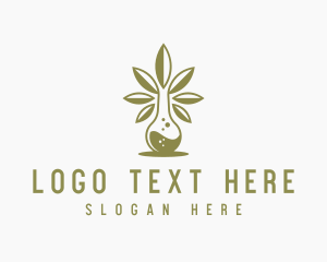Weed - Marijuana Laboratory Flask logo design