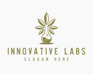 Marijuana Laboratory Flask logo design