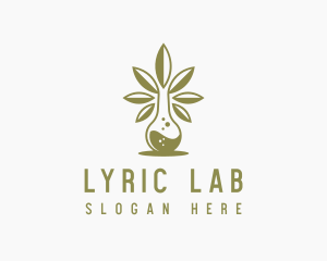 Marijuana Laboratory Flask logo design