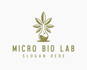 Marijuana Laboratory Flask logo design