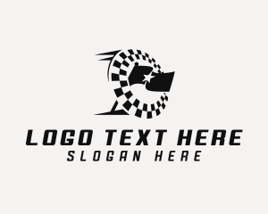 White Flag - Racing Race Flag logo design