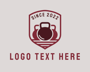 Training - Gym Kettlebell Badge logo design