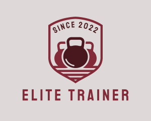 Gym Kettlebell Badge logo design