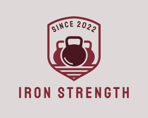 Powerlifting - Gym Kettlebell Badge logo design