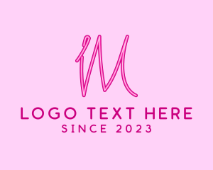 Beauty Vlogger - Fancy Neon Light logo design