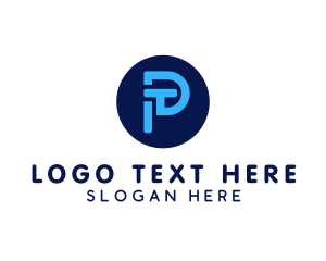 Letter Ps - Digital Cyber Letter PT Tech logo design