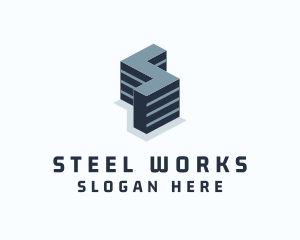 3D Steel Letter S logo design