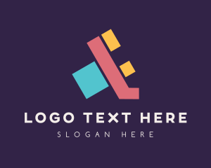 Typography - Colorful Blocks Ampersand logo design