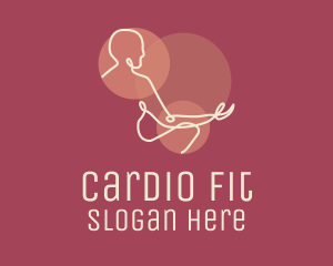 Cardio - Meditating Man Monoline logo design