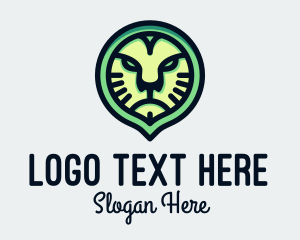 Safari - Angry Lion Head Badge logo design