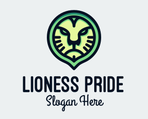 Angry Lion Head Badge  logo design