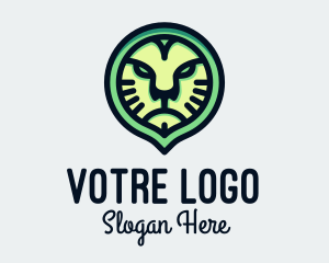 Safari - Angry Lion Head Badge logo design