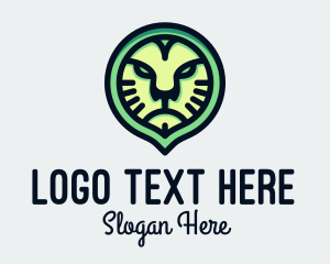 Cheetah - Angry Lion Head Badge logo design