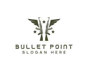 Gun - Military Gun Wing Equipment logo design