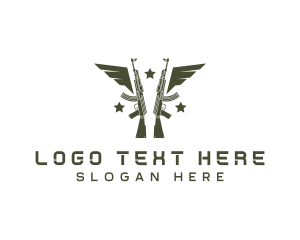 Shotgun - Military Gun Wing Equipment logo design