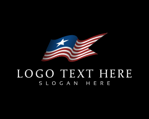 America - Stars and Stripes Flag logo design