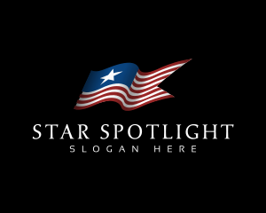 Stars and Stripes Flag logo design