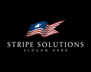 Stars and Stripes Flag logo design