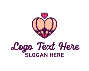 Lingerie - Erotic Heart Butt logo design