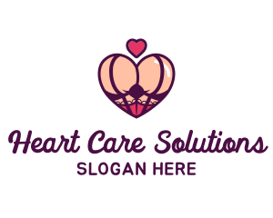 Erotic Heart Butt logo design