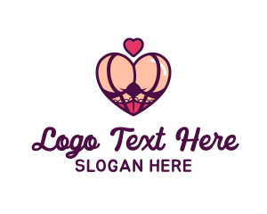 Sex Worker - Erotic Heart Butt logo design