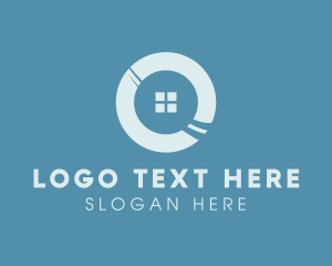 Window Cleaning - Blue Window Letter O logo design
