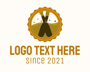 Bartender - Beer Bottle Badge logo design