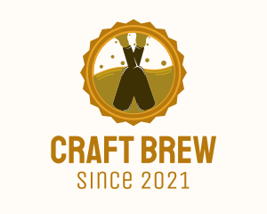 Beer Bottle Badge logo design