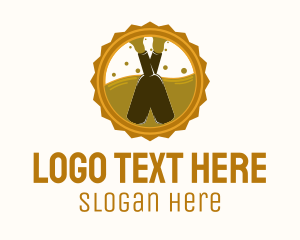 Beer Bottle Badge Logo