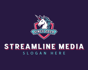 Streaming - Unicorn Shield Streaming logo design