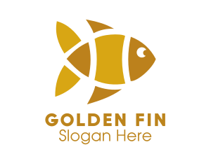 Goldfish - Yellow Gold Fish logo design