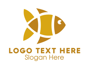 Restaurant - Yellow Gold Fish logo design