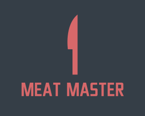 Red Butcher Food Knife  logo design