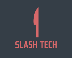 Slash - Red Butcher Food Knife logo design