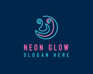 Neon - Neon Moon Face logo design