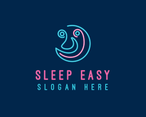 Neon Moon Face logo design