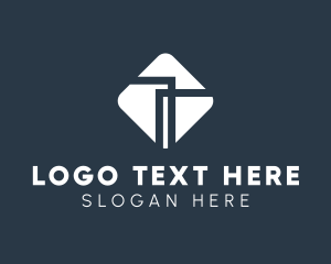 Letter T - Digital Diamond Abstract logo design